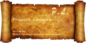 Propszt Levente névjegykártya